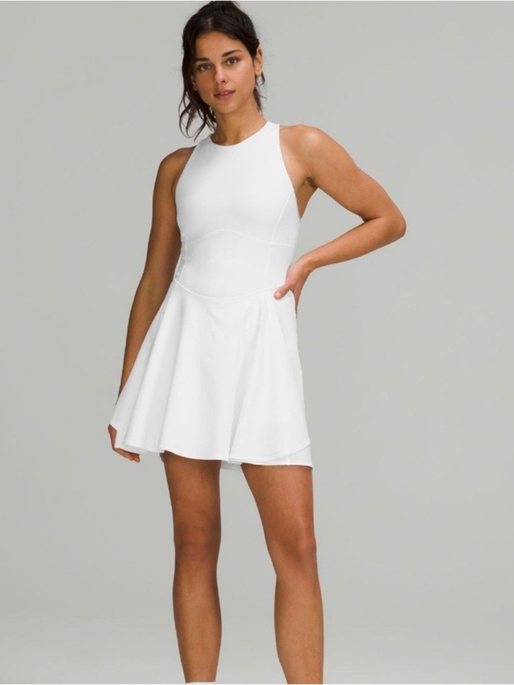 lululemon athletica White Sleeveless Fit-and-Flare Mini Dress